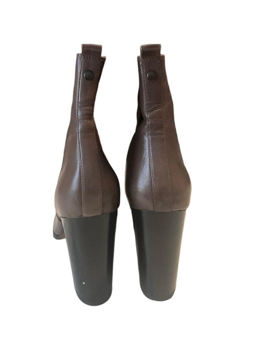 Coach Odell Brown Leather Pull On Heel Boots Size 11 - Picture 3 of 12
